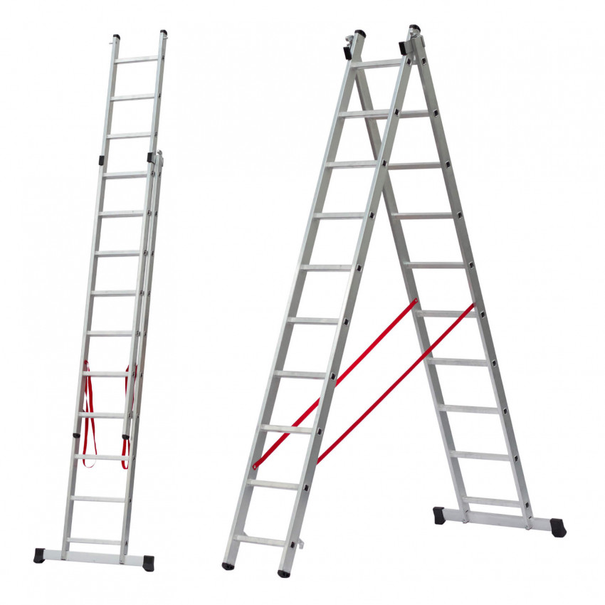 Aluminium 2 Section Transformable Ladder